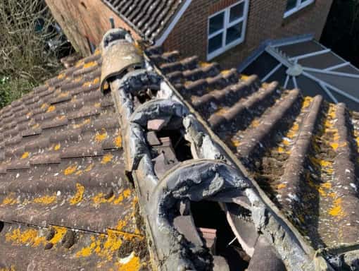 This is a photo of a roof needing repair in the Isle of Sheppey.